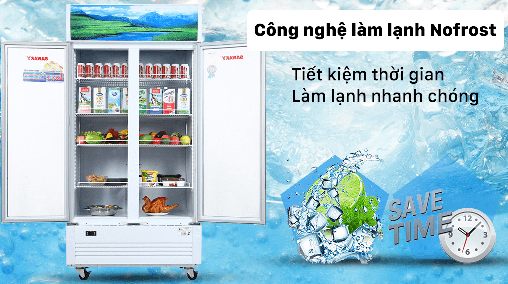 Tủ mát Sanaky 800 lít TM.VH1009HP 7 Công nghệ làm lạnh Nofrost tiết kiệm thời gian xả tuyết, giúp làm lạnh nhanh chóng