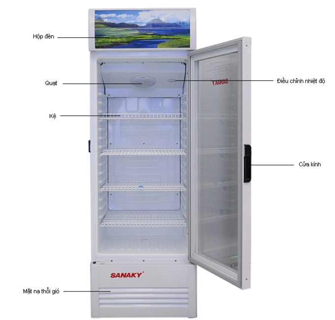 Tủ mát Sanaky 240 lít VH-308K là sản phẩm tủ mát thương hiệu Sanaky nổi tiếng đến từ Việt Nam. Chiếc tủ này được nhiều khách hàng tin dùng thời gian qua. Điện Máy Việt Nam mời bạn cùng đánh giá chi tiết sản phẩm này qua bài viết dưới đây: 1. Hình ảnh tổng quát tủ mát Sanaky 240 lít VH-308K 2. Tủ mát Sanaky VH-308K có thiết kế sang trọng, tinh tế Tủ Mát Sanaky VH-308K là dòng tủ mát 1 cánh được sản xuất theo công nghệ hiện đại, bền bỉ, mang lại sự sang trọng cho không gian ngôi nhà bạn. 3. Tủ mát 1 cánh Sanaky vận hành dễ dàng Chiếc tủ mát giá rẻ Sanaky này có cách vận hành thật sự dễ dàng với núm vặn điều khiển. Tủ có 7 mức độ làm mát khác nhau. Bạn có thể tùy chọn mức độ như ý chỉ bằng thao tác xoay núm vặn cực kỳ dễ dàng. 4. Tủ mát Sanaky VH-308K phù hợp nhiều không gian  Tủ mát Sanaky VH308K sở hữu dung tích lên tới 240 lít sẽ đáp ứng tốt nhu cầu lưu trữ thực phẩm, đồ uống của gia đình hay cửa hàng đại lý nhỏ. Bên cạnh đó, tủ có thiết kế bên ngoài rất thanh lịch, dễ dàng bố trí đặt ở mọi không gian. 5. Cánh cửa kính cường lực sang trọng, bền bỉ Tủ mát Sanaky này với cánh cửa tủ hoàn toàn bằng kính cường lực hai lớp vừa giúp bảo quản thực phẩm vừa có thể quan sát thực phẩm bên trong dễ dàng. Đòng thời thiết kế cánh cửa khép kín, giảm tối thiểu lượng nhiệt bị phân tán ra môi trường, tiết kiệm điện năng. 6. Hệ thống khay chắc chắn, tiện ích Với hệ thống khay tủ được thiết kế bằng thép không gỉ, chắc chắn, chịu được trọng lượng lớn. Giúp bạn hoàn toàn yên tâm với độ bền của khay để tích trữ thực phẩm phía bên trong. 7. Đánh giá: Nên mua tủ mát Sanaky 240 lít VH-308K không? Tóm lại, tủ mát Sanaky 240 lít VH-308K phù hợp cho các quán ăn, siêu thị, tạp hoá vừa và nhỏ, bên cạnh thiết kế đẹp và nhiều tính năng nổi bật tủ cũng có mức giá tầm trung. Nếu bạn đang tìm mua tủ mát với những tiêu chí trên thì đây là sản phẩm tốt cho bạn lựa chọn! Xem thêm tủ mát Sanaky: Tủ mát Sanaky 1500 lít VH1520HP Tủ Mát Sanaky 240 lít VH308KL