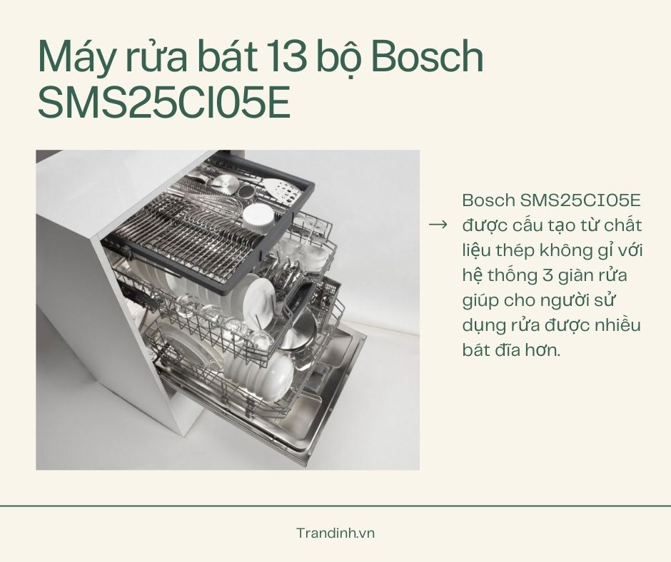 Máy rửa bát 13 bộ Bosch SMS25CI05E