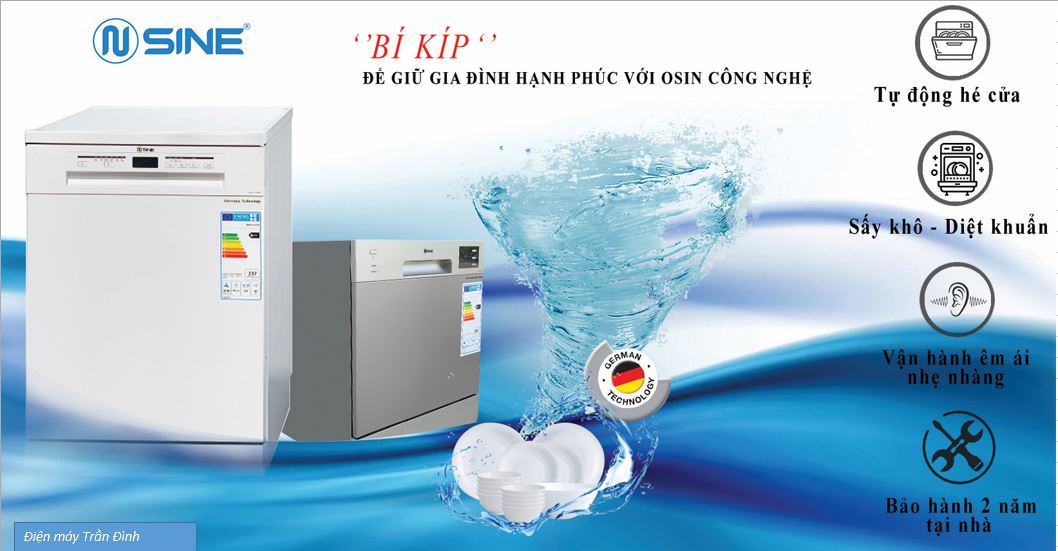 Máy rửa bát Sine bảo vệ sức khoẻ cho gia đình