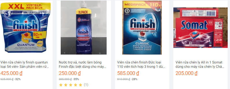 Muối rửa bát finish: