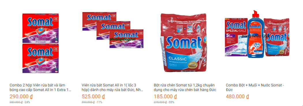 Mua viên rửa bát của hãng Somat