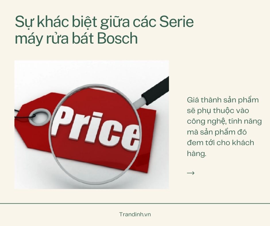 2. Sự khác biệt giữa các Serie máy rửa bát Bosch
