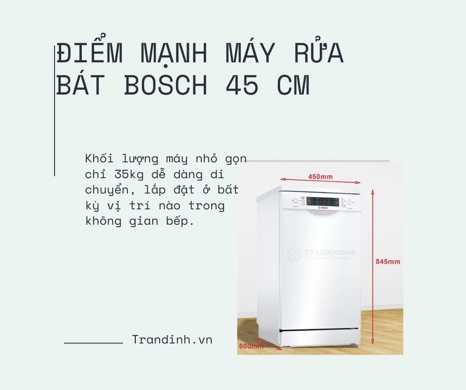 Top 3 máy rửa bát Bosch 45cm nên mua trong năm 2022 2 1. Điểm mạnh máy rửa bát Bosch 45 cm